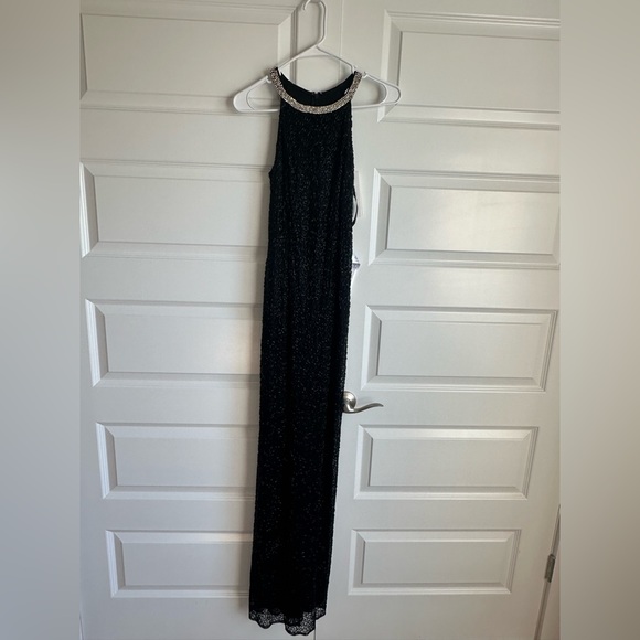 Mac Duggal 93742 Black Beaded Sleeveless High Neck Column Gown- NWT - Picture 4 of 9